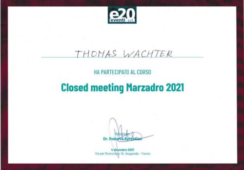2021-Zerifikat-Digitale-Zahnheilkunde-Certificato-Odontoiatria-Digitale-Nogaredo-Dr-Thomas-Waechter-Zahnarzt-Odontoiatra-Bozen-Bolzano